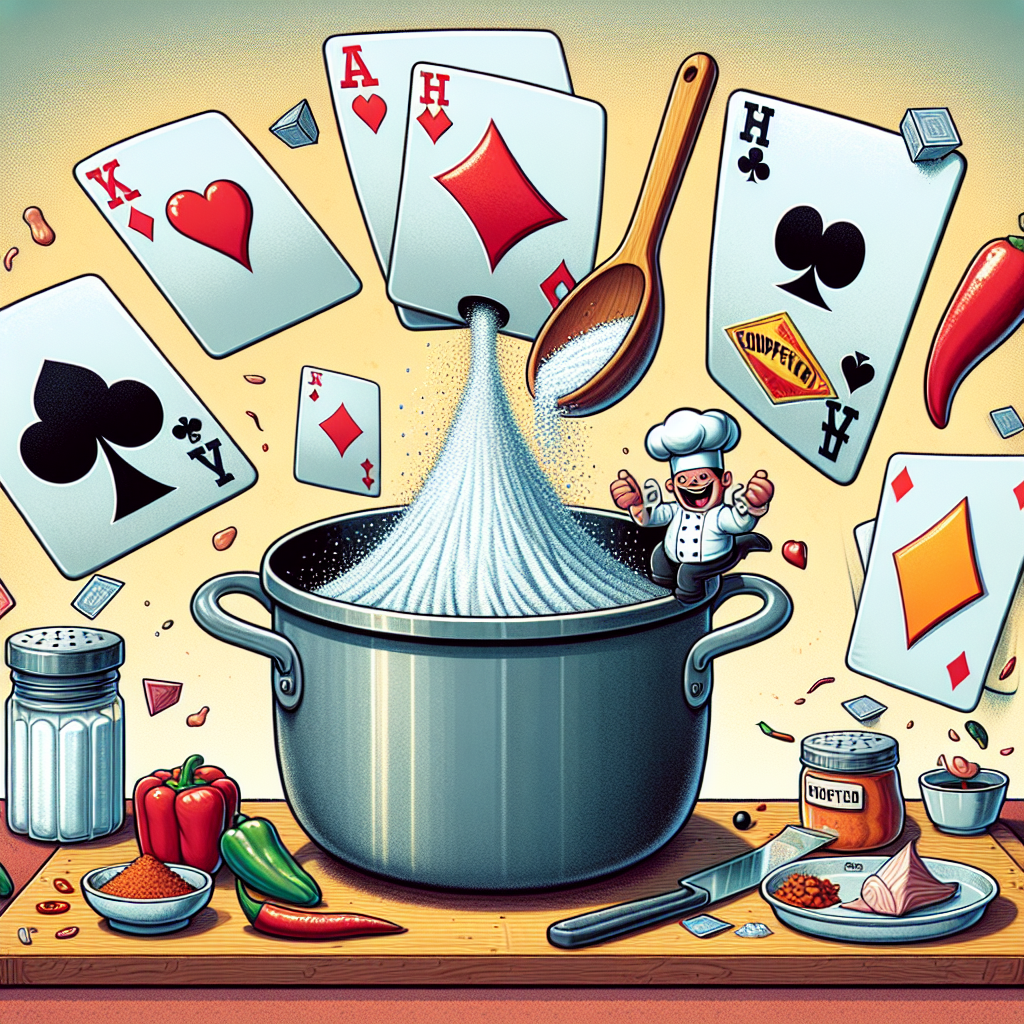 When a Bridge player cooks, he always uses a little finesse! Once, he made a stew. 1♣ was too salty, 1♦ was too spicy, 1♥ was undercooked. But 1♠? That was just right. “Now that’s what I call a perfect bid!” he exclaimed. Remember, folks, it’s all in the cards. 🍽️🃏♣️♦️♥️♠️😂 
.
.
.
#BridgeJokes #LifeIsLikeABridgeGame #InTheCards #CardGameHumor #BridgeWorld #FinesseInTheKitchen #PerfectBid